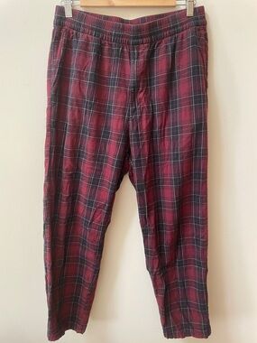 Uniqlo Men's Red and Black Plaid PJ bottoms
